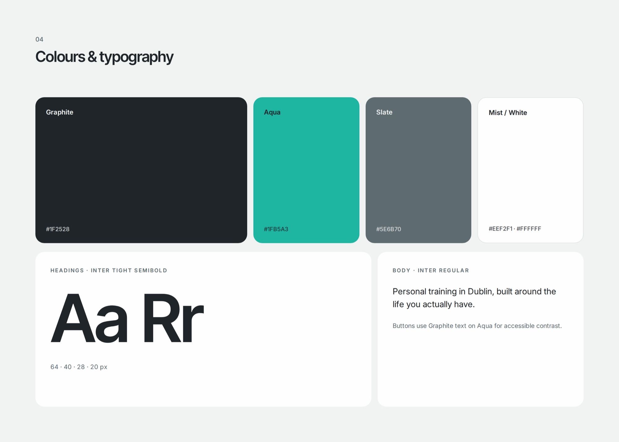 ORTUS colours and typography