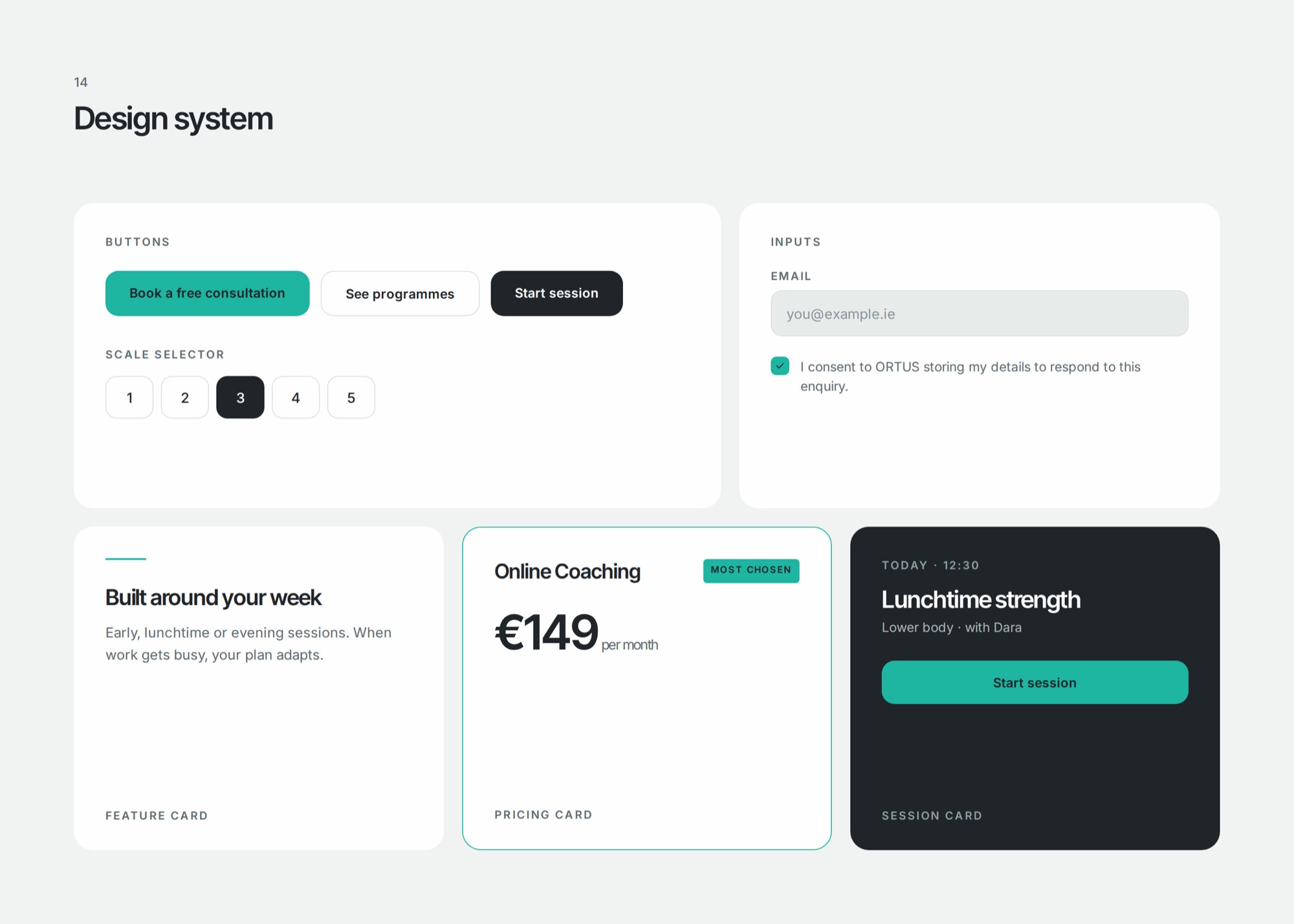 Components from the ORTUS design system